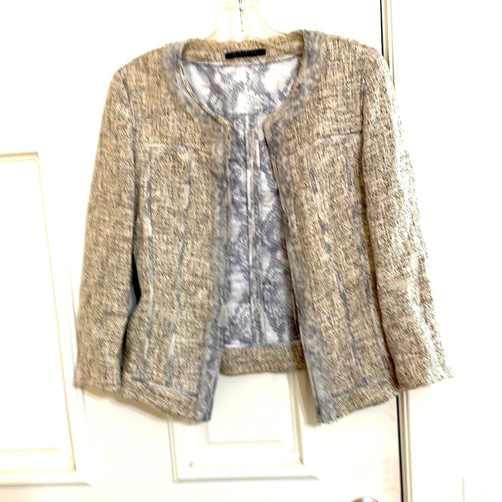 Tweed Chanel style jacket High End  Sz 2